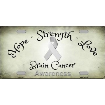 Brain Cancer Ribbon Metal License Plate